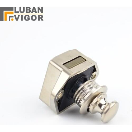 P01-S,Cabinet Button Lock,Ship ,Yacht ,RV,Caravan Push Lock,Hole diameter 20mm,Door Thickness: 15-27mm,2 pcs, Furniture locks