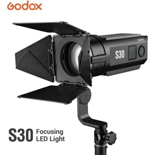 Godox S30 Focusing Led Light 30W Photography Video Lighting Spotlight Continuous adjustable Light with Barn Door