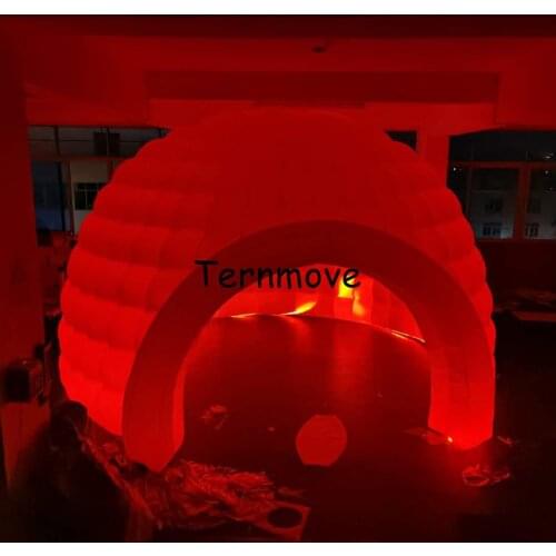 Hot sale 5m LED lighted inflatable igloo tent LED inflatable dome tent LED inflatable party tent for sale