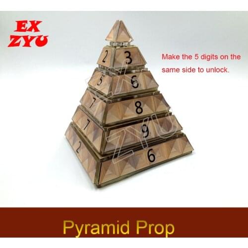 Ancient pyramid prop real life room escape game rotate the pyramid to right position to unlock chamber game