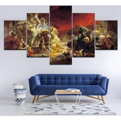 Canvas Painting The Last Day of Pompeii 5 Pieces Wall Art Painting Modular Wallpapers Poster Print for living room Home Decor
