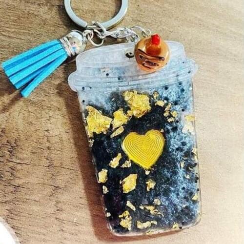 Coffee Cup Keychain Epoxy Resin Mold Earrings Pendant Silicone Mould DIY Crafts Jewelry Necklace Casting Tool