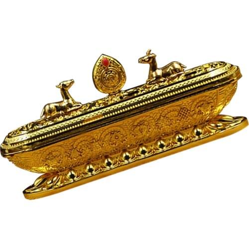 MagiDeal Chinese Style Alloy Incense Stick Holder Burning Joss Insence Insense Burner Box Ash Catchers