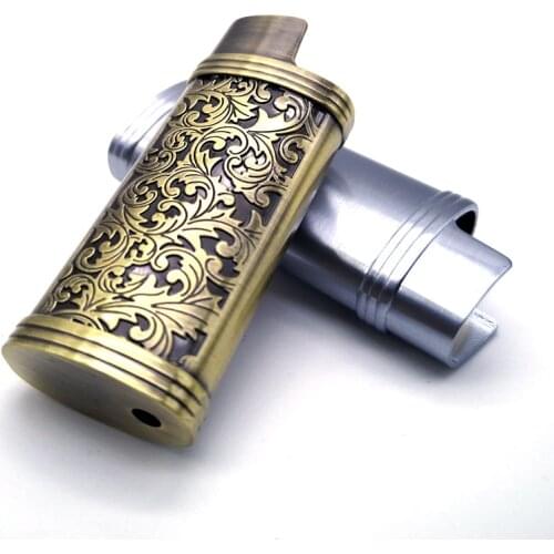 Metal Armor Gas Lighter Shell Arabesque Hollow carving J5/J3/J8 Lighter Case General Plastic Body Protection Lighter cover