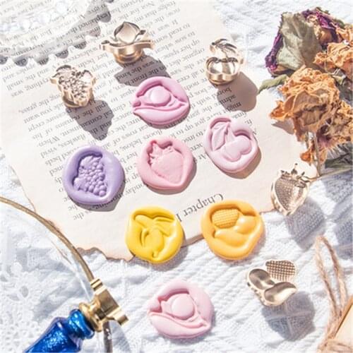 Fruit Stamp Head 3D Irregular Wax Seal Handle Heads Custom DIY Stamps Postage Journal Package Date Wedding Gift Envelope Tools