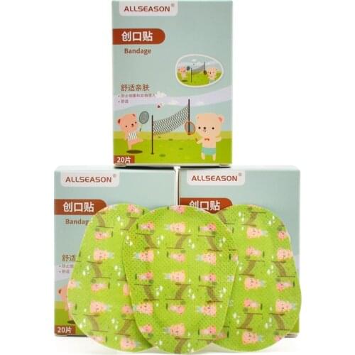 Cute Adhesive Eye Patches for Kids Girls Boys Disposable Eye Patch Pad for Amblyopia, Lazy Eye,Green(60 Count)