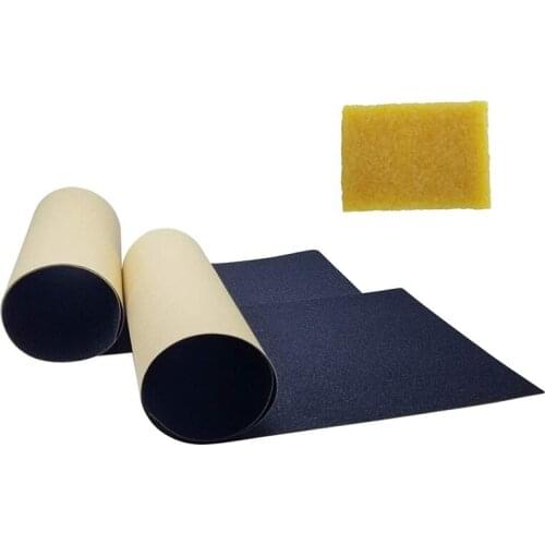 ELOS-Non-Slip Skateboard Deck Sandpaper Grip Tape with Skateboard Eraser for Skating Board Longboarding Skateboard Accessory