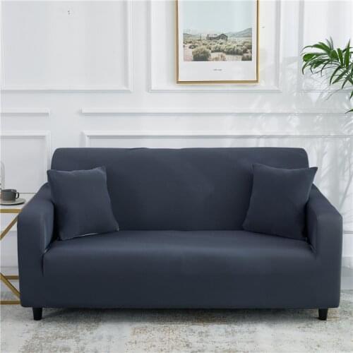 Solid Grey Elastic Sofa Cover Tight Wrap All-inclusive Sofa Covers for Living Room Couch Cover Chair Sofa Cover Pillow Case