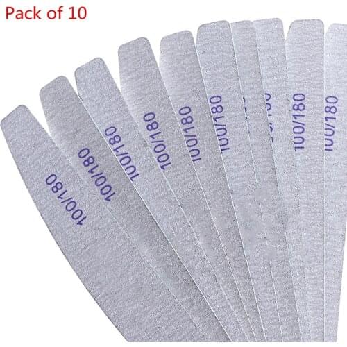10pcs/Hot Sale Wooden Nail Files Professional Nail Buffer 100/180 Wood Nail File Gel Polishing Wood Sanding Nail Nail Supplies