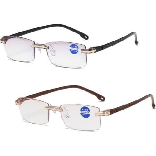 Ultralight Rimless Reading Glasses Clear Lens Unisex Anti-Blu-Ray Radiation Computer Presbyopia Readers +1.0 To +4.0