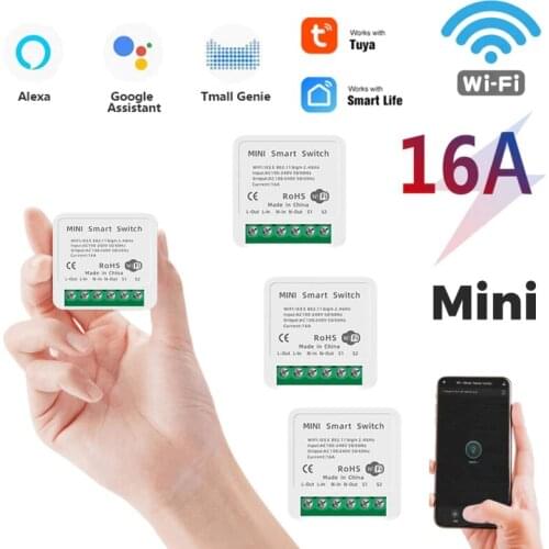 16/10A Tuya WiFi Smart Switch Led Light Smart Life Push Module DIY Supports 2 Way Control Voice Relay Timer Alexa Google Home