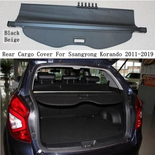 Rear Cargo Cover For Ssangyong Korando 2011-2019 Privacy Trunk Screen Security Shield Shade Black Beige Auto Accessories