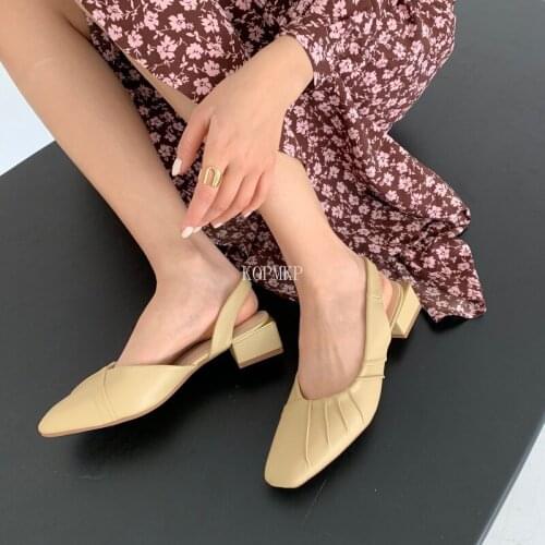 2021 Summer New High Heeled Shoes Women Fashion Sexy Female Sandals Cusp Buckle Latch Pumps Party Slingback 35-43