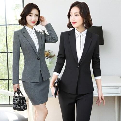 Set female ol suit jacket trousers two-piece 2019 new spring professional wear temperament solid color wild womens clothes