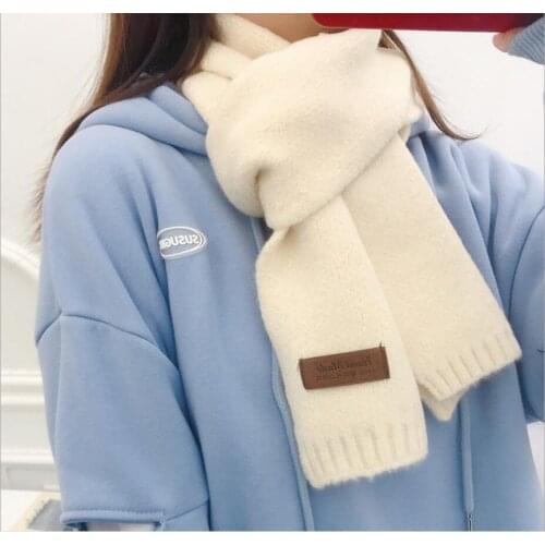 Winter Scarf Women Solid Cashmere Knitted Pashmina Thick Shawls Lady Wraps Female Warm Foulard Neck Scarves Tow Sidena muffer