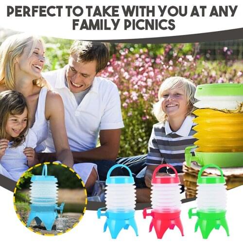 1PC Portable bucket water storage bag Outdoor Folding Bucket Camping Telescopic Car Storage Bucket With Faucet folding bucket