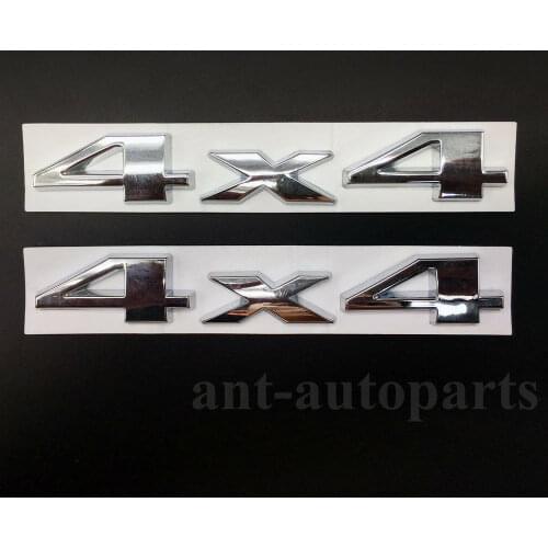 2pcs Metal Chrome Silver 4X4 Car Emblem Trunk Rear Tailgate Badge Decal Sticker