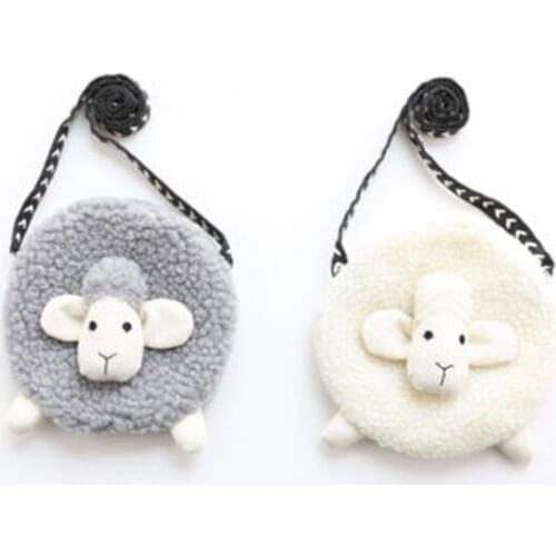 2018 Newly Pretty Cute Baby Girls Bags Fur Sheep shape Crossbody Bag Coin Wallet Storage Purse Bags 2 Style