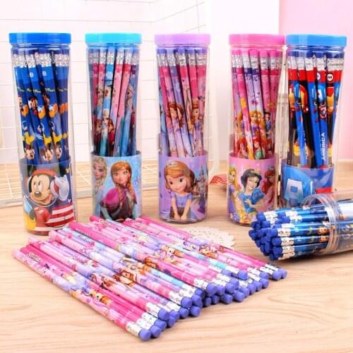 30/50pcs Disney Pencil Set Cute Mickey Pencil Creative With Eraser Student Writing Painting Pencil Learning Stationery Gift