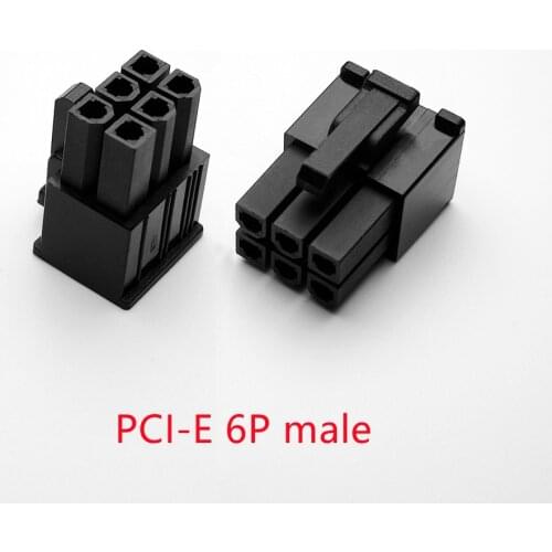 500PCS/1LOT 5557 4.2mm black 6P 6PIN male for PC computer ATX graphics card GPU PCI-E PCIe Power connector plastic shell Housing
