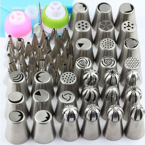 69Pcs Pastry Tip Russian Icing Piping Nozzles Tips Sphere Ball Icing Piping Pastry Baking Cake Decorating Tool Stainless Steel