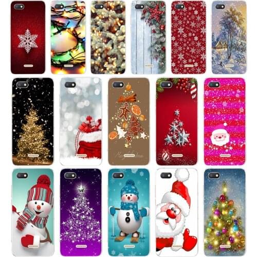76 happy New Year merry Christmas Tree Snow Soft Silicone Tpu Cover phone Case for xiaomi redmi 6 Pro 6A note 5 6 Pro mi 8 lite