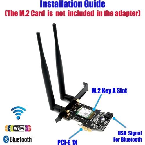 NGFF M.2 key A to PCI-e X1 Adapter for WiFi and Bluetooth Card WiFi card(NGFF M.2 key B) to PCIe 1x