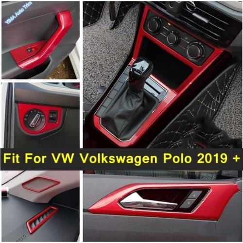 Pillar A Audio Speaker Tweeter / AC Vent Outlet Cover Trim Red Style For VW Volkswagen Polo 2019 - 2021 Modification Accessories