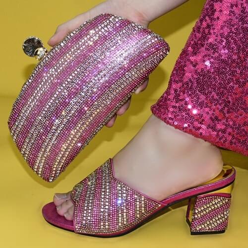 Doershow hot selling African beautiful Designer Shoes And Bag Set To Match Italian Party Shoes With Matching Bags Set!SGR1-16