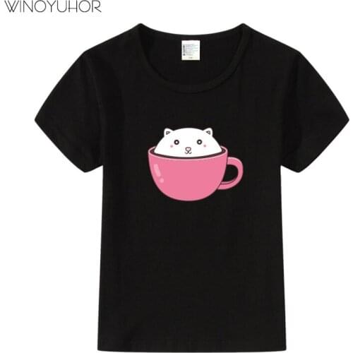 Cute Cartoon Bear Print T-shirt Children Boys Girls Short Sleeve T Shirt Summer Funny Casual Clothes Kids Top Tees