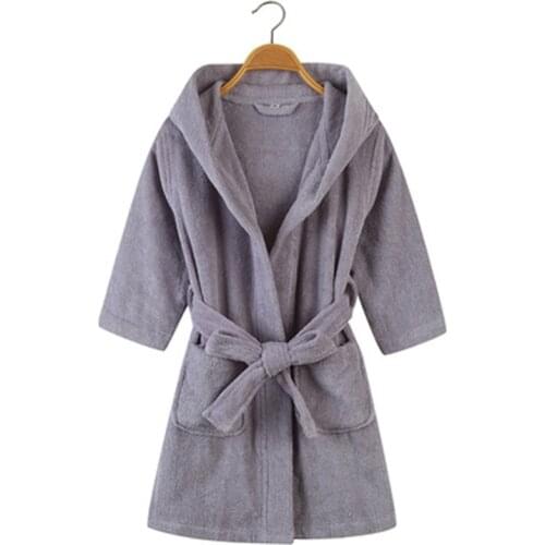 Children Bathrobe Kids Hooded 100% Cotton Towel Fleece Robes Boys Girls Cartoon Hood Bath Robes Pajamas Sleepwear Autumn Winter