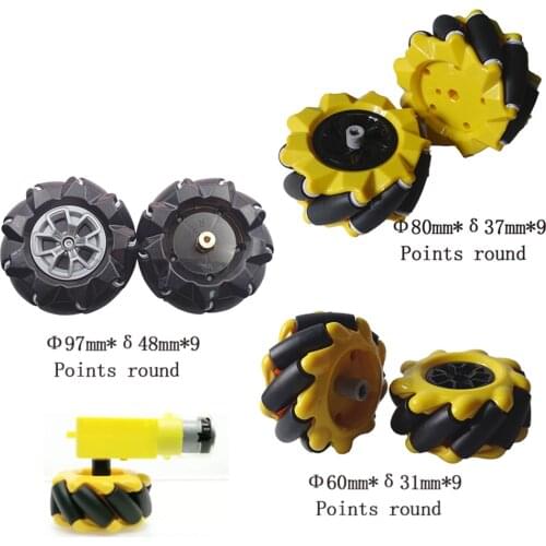 Mecanum wheel omnidirectional wheel 60mm80mm97mm smart wheel is suitable for Arduino DIY robot mother toy parts