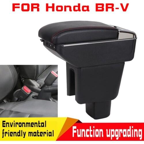 Leather Car Armrest For honda BR-V Centre Console Storage Box