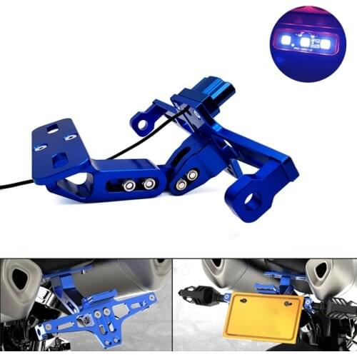 Motorcycle Adjustable Angle License Plate Holder Bracket CNC Aluminum For Yamaha XT660 TMAX 500 530 XP 500 530 TX125 Adventure