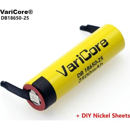 VariCore 100% Original 18650 2500mAh Li-lon Rechargeable Battery 3.6V Power 20A discharge + DIY Nickel Sheets