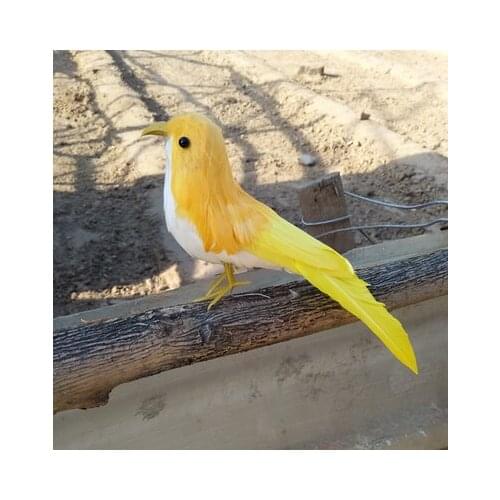 22cm small simulation bird model toy plastic & furs light yellow bird gift 1075