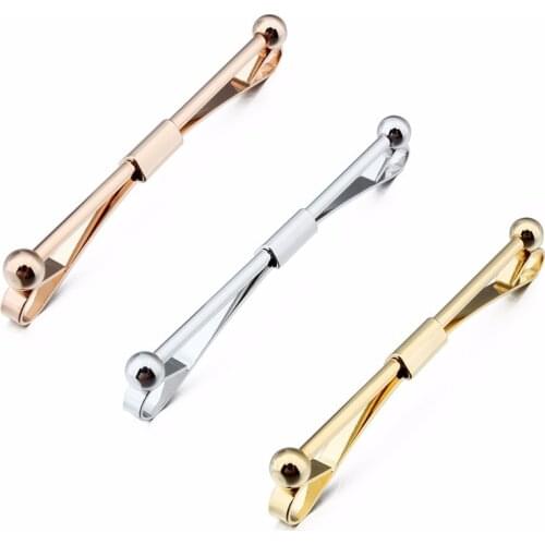 Wholesale One Set Copper Metal Shirt Collar Bar Bones Stiffeners Classic Mens Collar Pin Business Meeting Dress Accessory