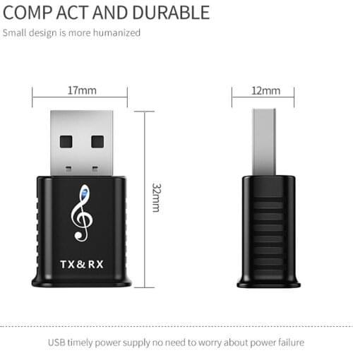 Mini Bluetooth 5.0 Transmitter 3.5mm AUX Stereo Audio 2 in1 Wireless Bluetooth Adapter Transmitter For TV PC Car