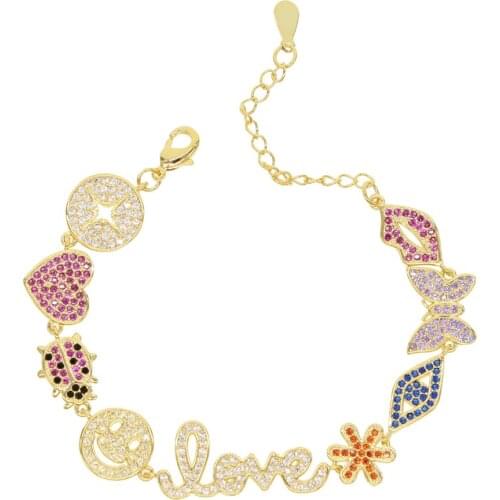 Fashion charm rainbow eye lip animal round mixed choker necklaces bracelet women lady wedding party neck delicate jewelry sets