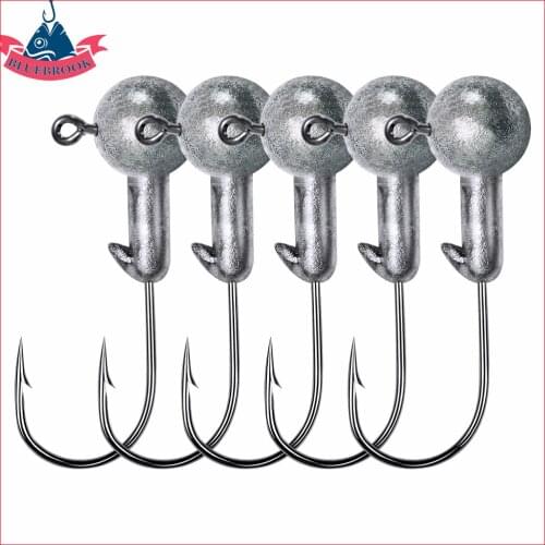 Fishing Hooks Set Jig Lead Head Hook Single Circle Fishhook Soft Lure Worm Bait Carp Jigs for Sea Fishing Tackle Accessories