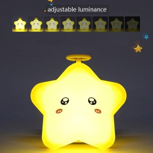 Star Shaped Night Light Adjustable Bedside Lamp Remote Control Timer Function Light