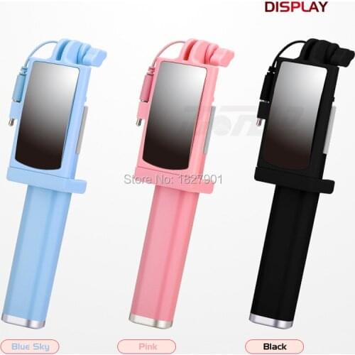 2019 New Audio Cable Wired Selfie Stick Monopod Extendable Selfie Stick for iPhone 7 6 plus 5 5s 4s IOS Samsung Android