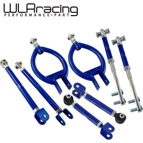 WLR - FOR 89-94 240SX S13 Camber + Traction Arm + Tension + Rear Toe Arm Adjustable Blue 9816+9823+9836+9805