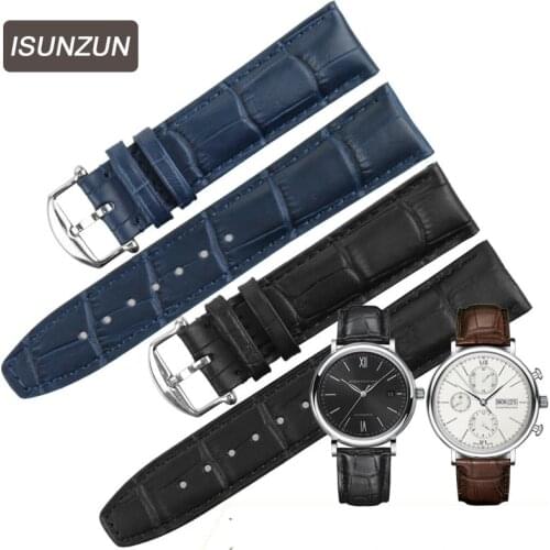 Top Brand Genuine Alligator Watchband for IWC Portuguese / Protofino Leather Watch Straps 20MM Crocodile Leather Watch Straps