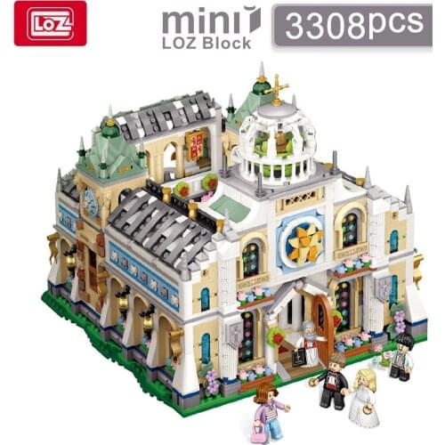 Luxury 3308PCS LOZ Mini Blocks Wedding Church Building Bricks for Children Gifts Beautiful Toy Kids Brinquedos Girl Present 1035