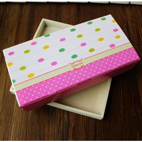 Pink thank you Rectangle Tray Food box Snack Cake Biscuit Baking Packaging Gift boxes,moon cake box 20pcs/lot