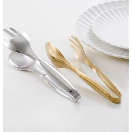 Stainless Steel Food Tongs Gold Sliver Kitchen Utensils Buffet Cooking Tools BBQ Clips Bread Steak Tong Clip Kitchen Accessories