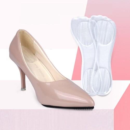 1 Pair Silicone Insoles for High Heel Shoes Arch Support Gel Pads Non-slip Pain Relief Transparent Feet Shoes Insoles Pad