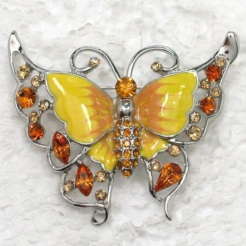 Rhinestone Enamel Butterfly brooch Pin C897 G