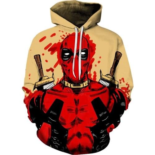 New 3D Print Super Hero Deadpool Hoodie Casual Hoodie Sportswear Hooded Sweatshirt Classic Anime Character Hoodie 20 style